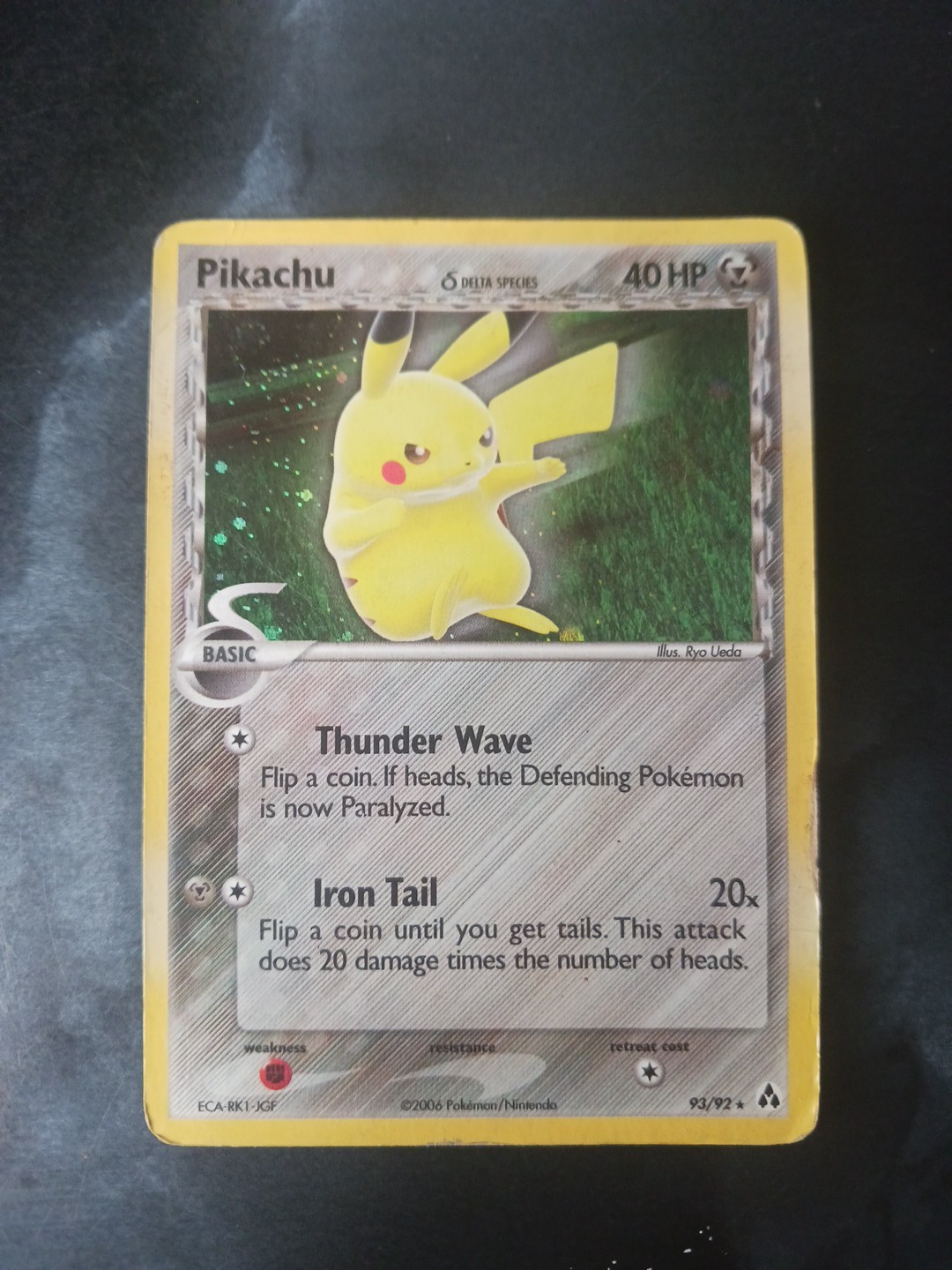Holographic Pikachu Delta Species 93/92 Pokemon Card 2006