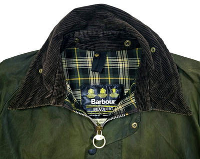 *HOT VINTAGE Men BARBOUR A150 BEAUFORT PARKA LINED OLIVE WAXED COAT Jacket C44 L