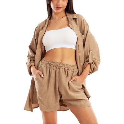 Zweiteiliger Damen Overall Hemd Shorts Sommer TOOCOOL VI-5546