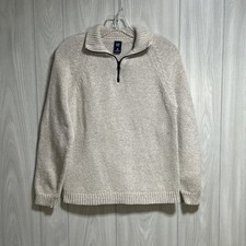 Gap Kids 1/4 Zip Long Sleeve Sweater Cream Size XL 12 