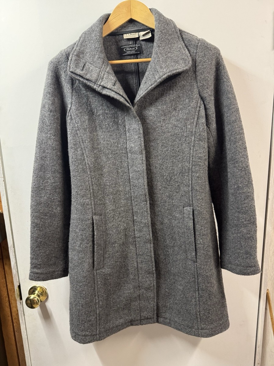 LL Bean Womens XS Bellandi Jacket Coat Italian Boiled Wool Gray