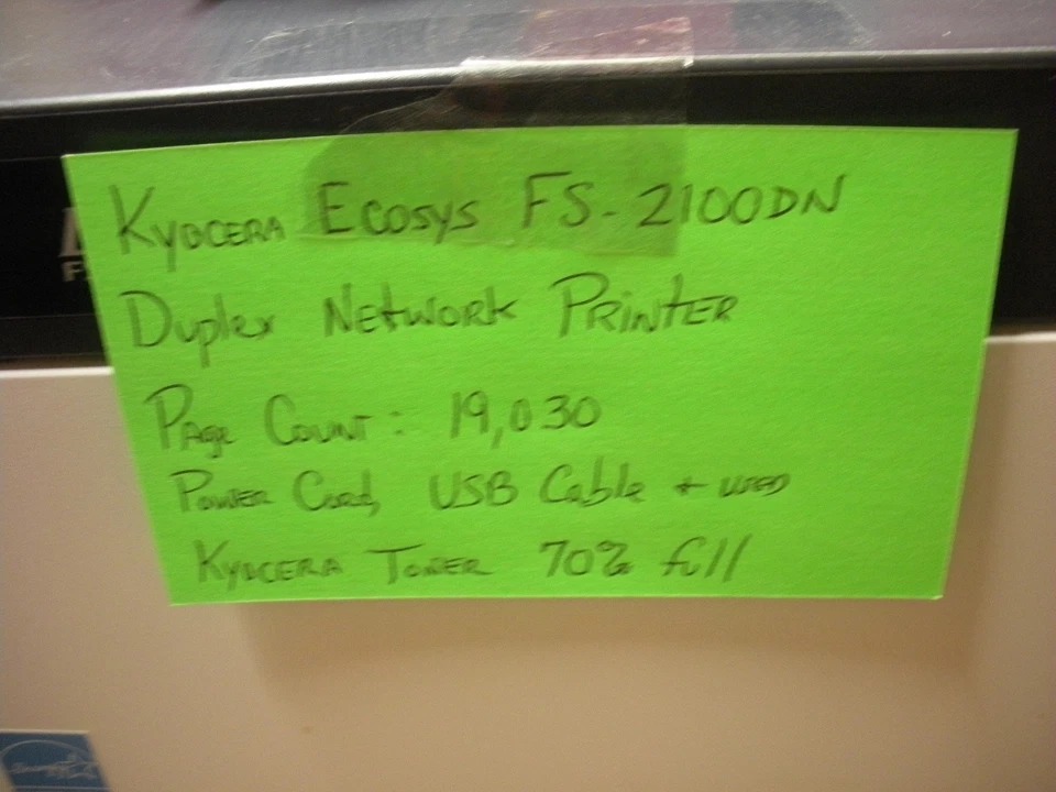 Kyocera EcoSys FS-2100DN Duplex Network Printer Pg Count 19,030 - Image 2 of 4