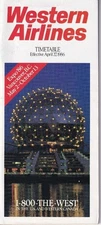 1986 Western Airlines system timetable - Delta Airlines