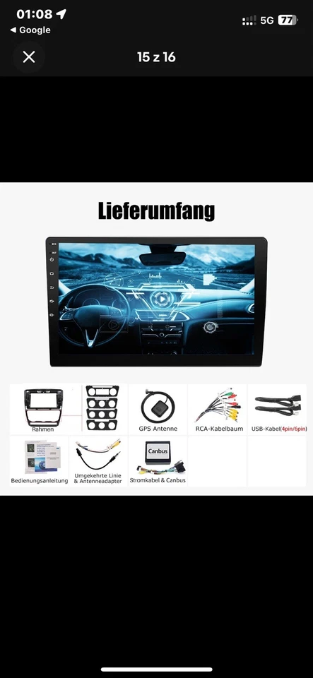 Für Skoda Octavia 2 2008-2013 Android 14 Autoradio GPS Navi RDS BT 1+32G Carplay - Bild 2 von 4