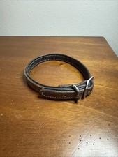 Thick Leather Dog Collar 1/2 Wide and 17 Long Heavy Duty Adjustable