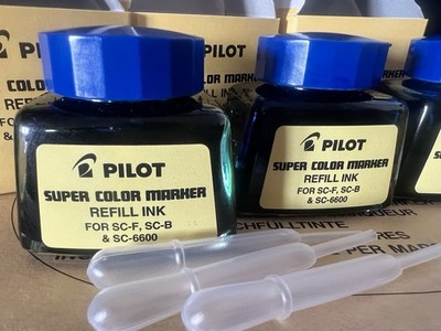 PILOT Super Color Nachfülltinte Blau Permanentmarker   Los 3 Flaschen
