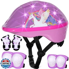 Toddler Helmet, Kids Helmet with LED Lights, Bike Helmets with To