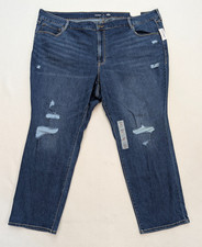 Old Navy Women's Jeans Plus Size 28 Mid-Rise Power Slim Straight Distressed NEW