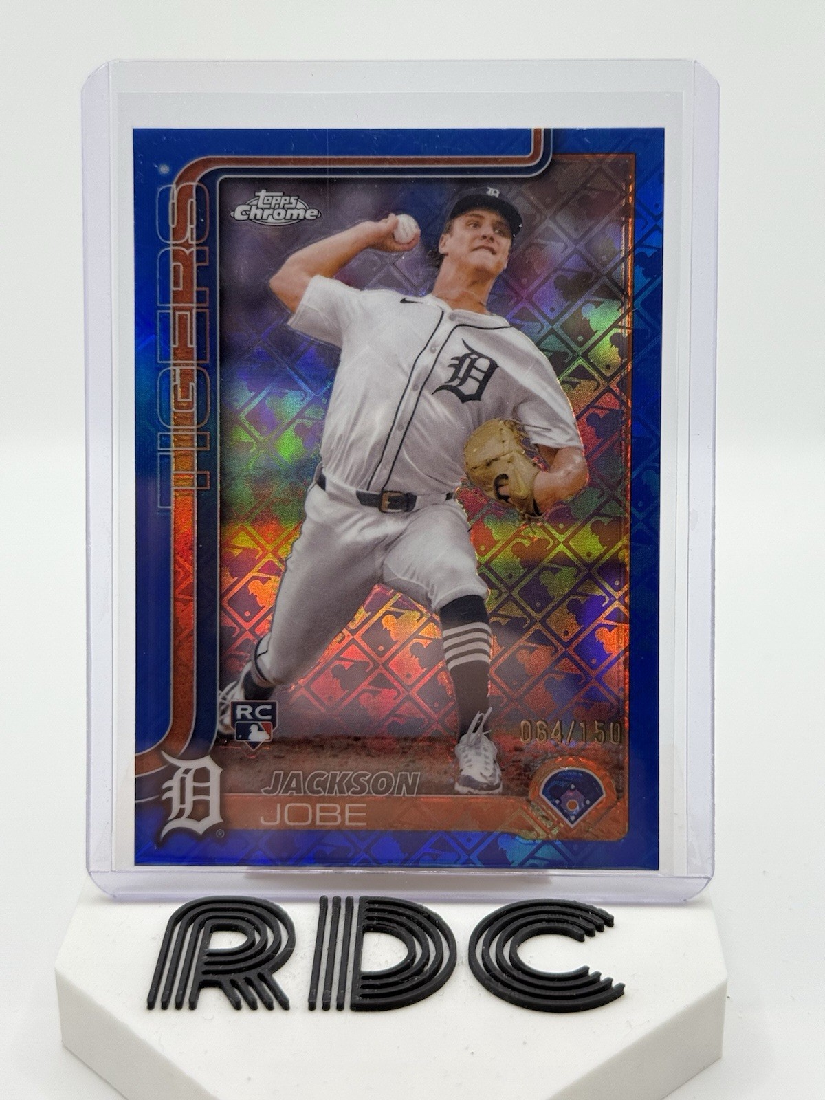 2025 Topps Chrome Logofractor Jackson Jobe #249 Blue Refractor Rookie /150