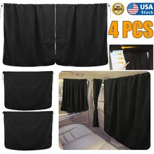 4pcs Privacy Curtain Universal Car Divider Between Rear Auto Blackout Sun Shades