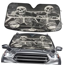 Funny Skeletons Windshield Sun Shade for Car Auto SUV Truck 55 x 27.6in A007