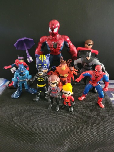 Marvel Dc Comics Action Figures Batman Superman Spiderman Joker Other Lot Of 12