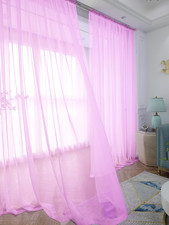 Window Pink Sheer Curtains 72 Inches Long 2 Panels Sheer Curtain Basic Rod Pocke