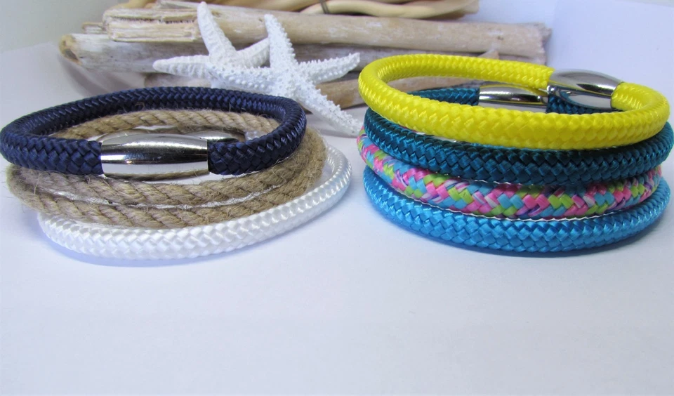 Armband Unisex Segelseil Edelstahl Farbauswahl Fußball Surfer Damen Herren Kind - Bild 4 von 4