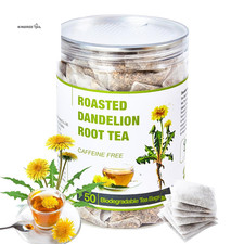 50 Bags Roasted Dandelion Root Tea Bags, 2.5/Bags, Natural Dried Dandelion Root,