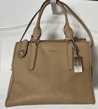 -COACH CROSBY NUDE LEATHER CARRYALL 2-WAY CROSSBODY~F33545~$395