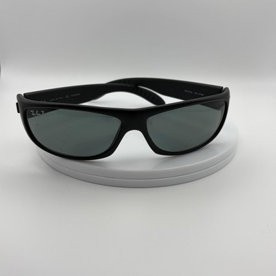 Ray-Ban Sunglasses Mens Black Green Polarized Lens Wrap RB4046 601-S/9A Italy