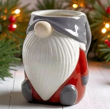Pottery Barn Figural Gnome Mug 12 OZ NEW  Earthenware Christmas Holiday