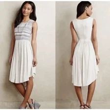 Dolan Left Coast Collection Sabado Embroidered Sleeveless Dress Gray Size S