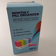 NEW Medca Monthly Pill Vitamin Organizer - AM/PM Daily 32 Compartments FREE SHIP