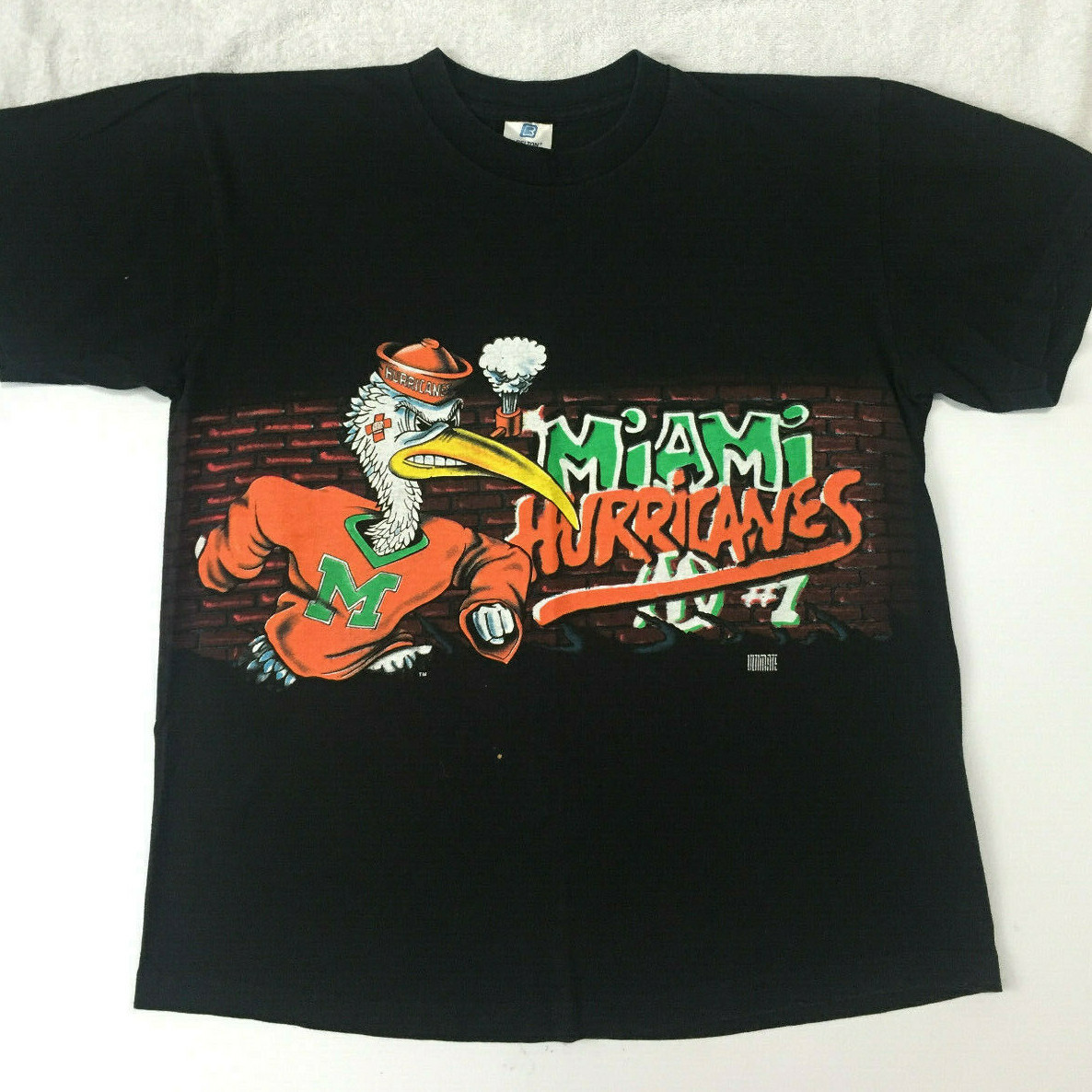 Vintage 90s Miami Hurricanes Florida Green Medium 90's LOGO7