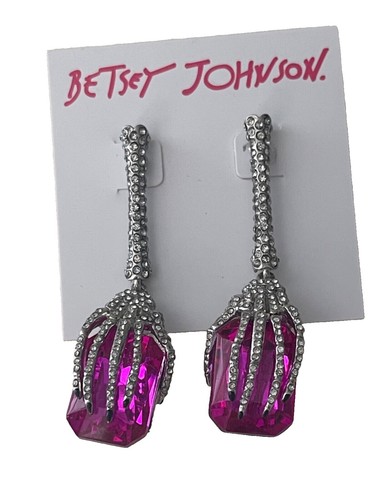 Betsey Johnson Pave Skull Dangle Earrings Worn By Birdie  Melissa Fumero  As Seen In Grosse Pointe Garden Society S01e01
