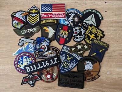 DIY Military Theme 23 Pieces Iron On Embroidered Patches | eBay Australia