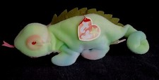 Original Ty Beanie Babies IGGY The Iguana 1997 Vintage Bright Neon