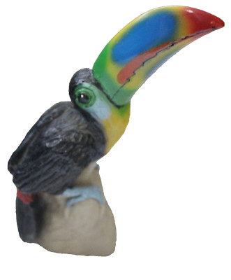 COSTA RICA MULTICOLOR PARROT BIRD ROCK 5'' FIGURINE ISLAND TRAVEL JUNGLE