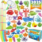 Magnetic Fishing Game for Kids, Pool Toy with Pole & Net Age 3-6