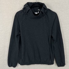 Lululemon After All Pullover Women  s 8 Gray Zip Kangaroo Pocket Elastic Hem