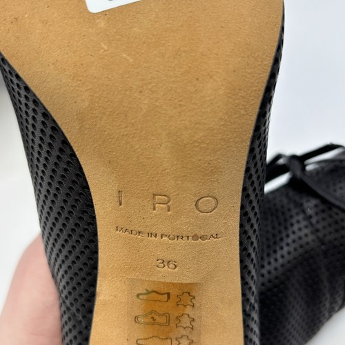 IRO Paris Dairel Perforated Leather Ankle Boots Black US 5.5 EU 36 Open Toe - Picture 7 of 9