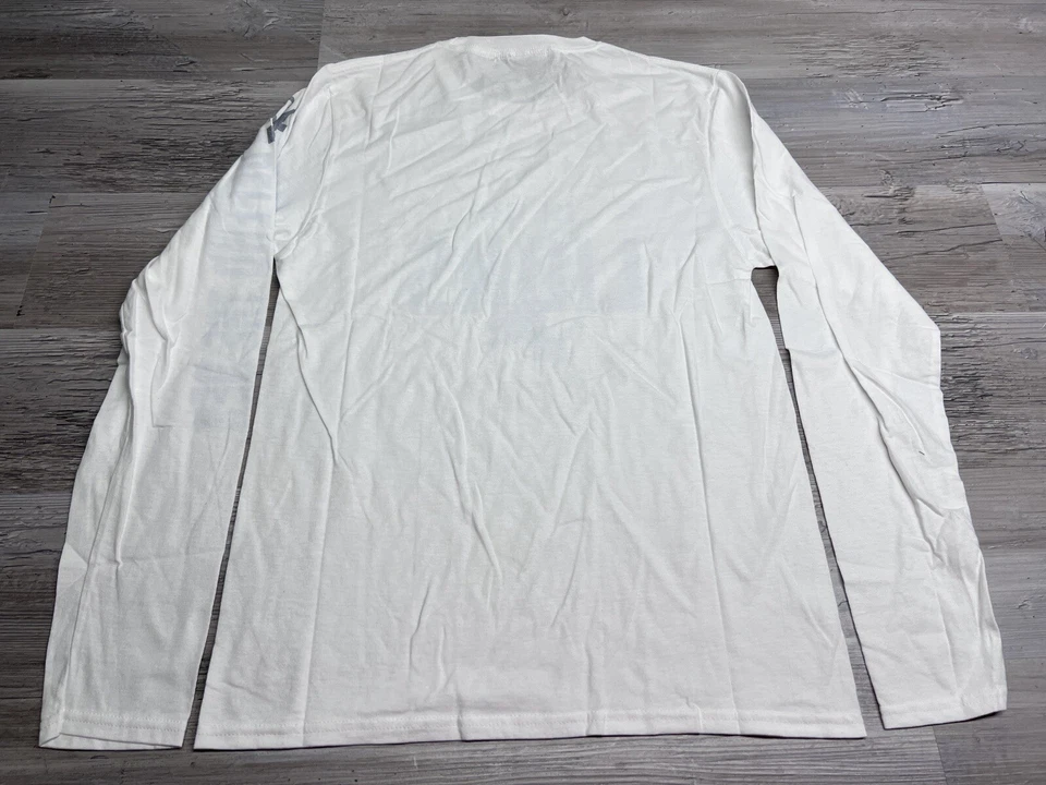 Detroit Lions Defend the Den T-Shirt Long Sleeve Majestic Mens Size Small White - Image 2 of 4