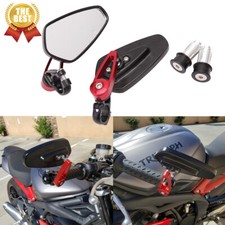 7/8" Motorcycle Handle Bar End Mirrors CNC Aluminum For Honda Yamaha Kawasaki