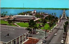 Postcard 1964 Bradenton Beach Memorial Pier Birds Eye Florida D25