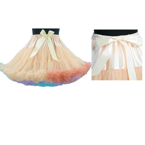 Girls Mini Lolita Tutu Skirt Petticoat Rainbow Crinoline Underskirt Cosplay Wear - Bild 3 von 6