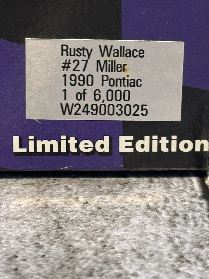 Rusty Wallace 1990 Miller 25 años en carreras #2 Ford Action 1:24 Diecast Bank Foto 2 de 4