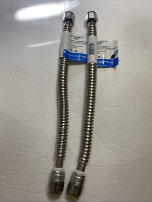 2 Shark Bite Max 3/4'' x 3/4'' FIP-18 Water Heater Supply Flex Hoses URSS3088FX18