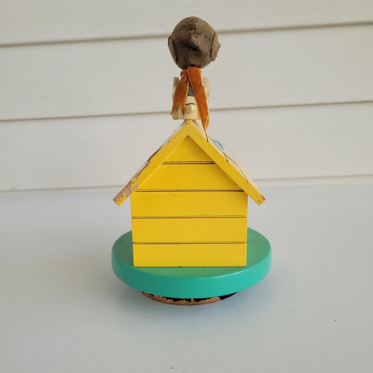 Vintage Snoopy as the Red Baron Wooden Schmid Music Box 1968 WWI