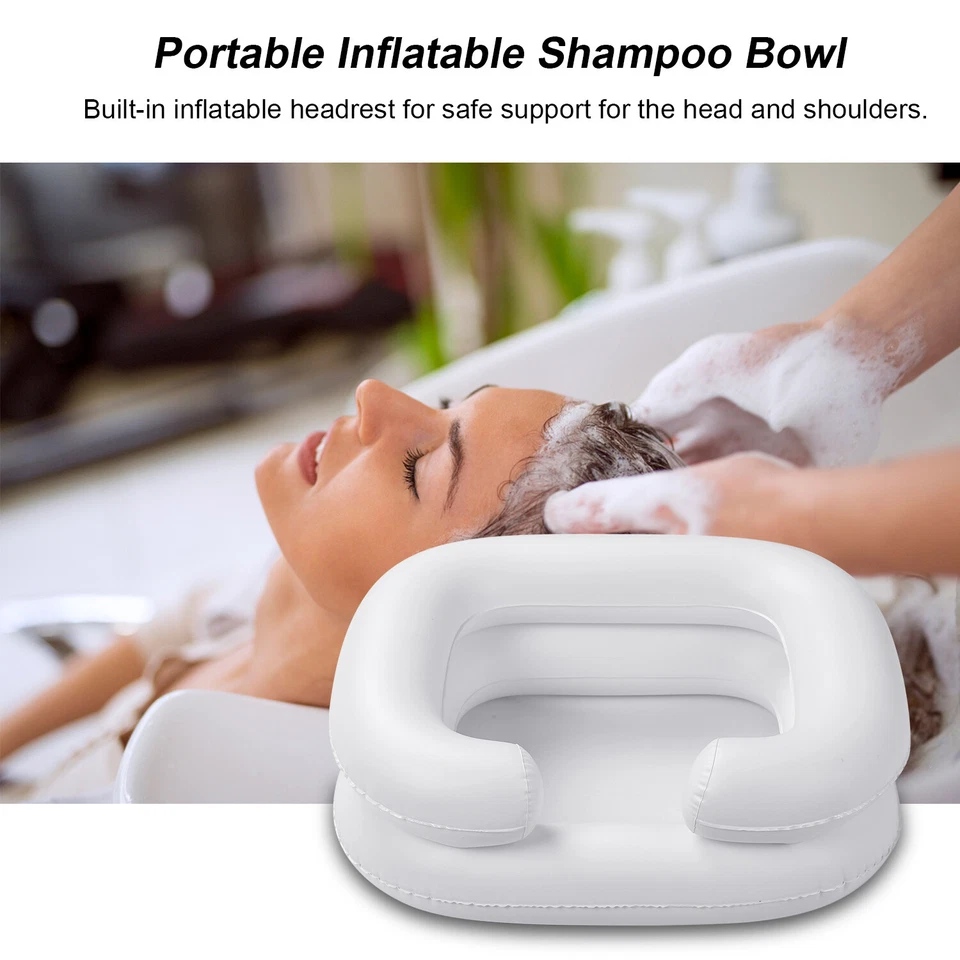 Inflatable Blow Up Basin Portable Travel Hair Washing Shampoo Sink USA S8R3 - Image 2 of 4