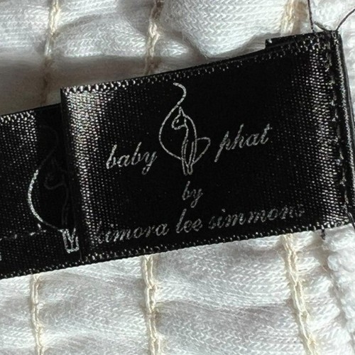🌻Y2K Baby Phat weiß Frottee Neckholder Badeanzug Überwurf Größe Medium - Bild 8 von 10