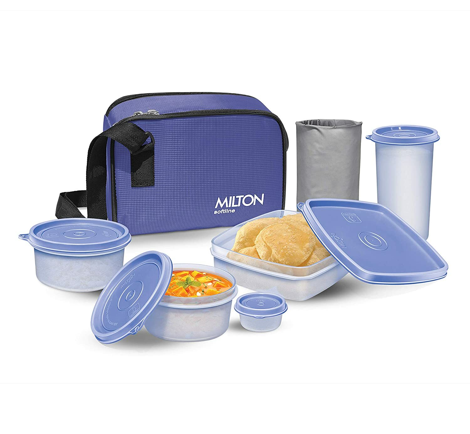 Set, 5-pieces, Blue Leakproof Containers