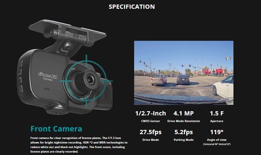 CARMATE DC4000RA DASHCAM D'ACTION 360 | eBay