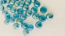 10 Lb Flat Glass Marbles/Pebbles for Vase Filler Etc (Ice Blue 0.65"~900 PCs) 