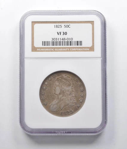 VF30 1825 Capped Bust Half Dollar NGC *7630