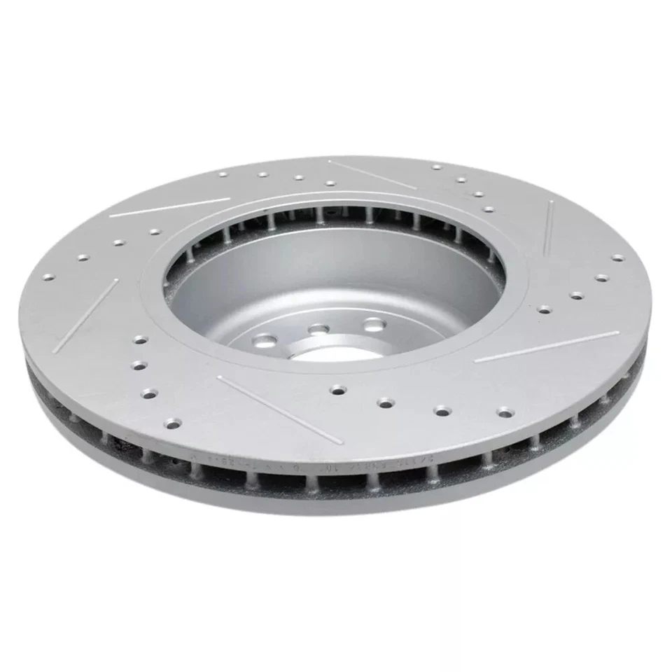 Conjunto de rotor de freio lateral dianteiro para motorista e passageiro TRQ para 2004-10 BMW 535i 645Ci - Imagem 3 de 4