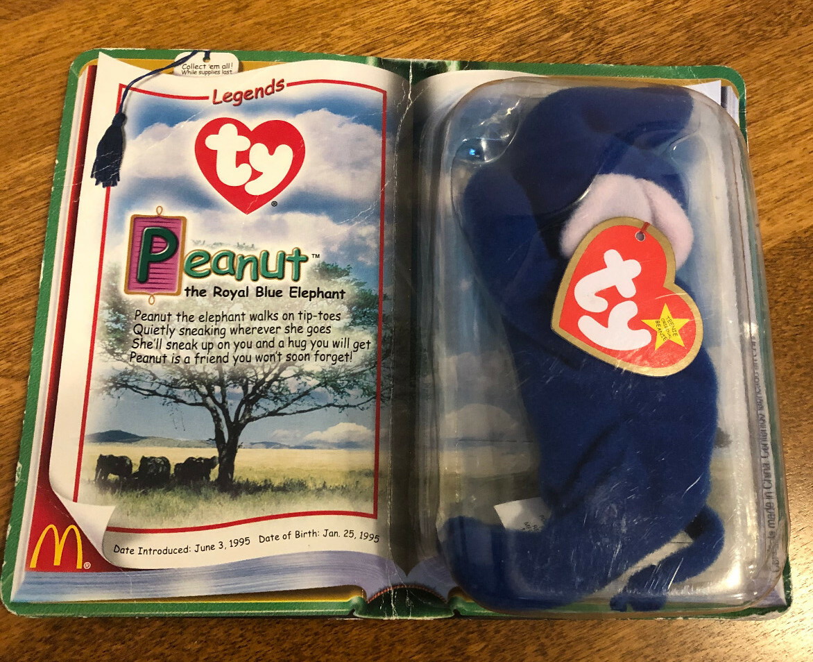McDonalds Legend Peanut The ROYAL BLUE ELEPHANT TY Beanie Baby