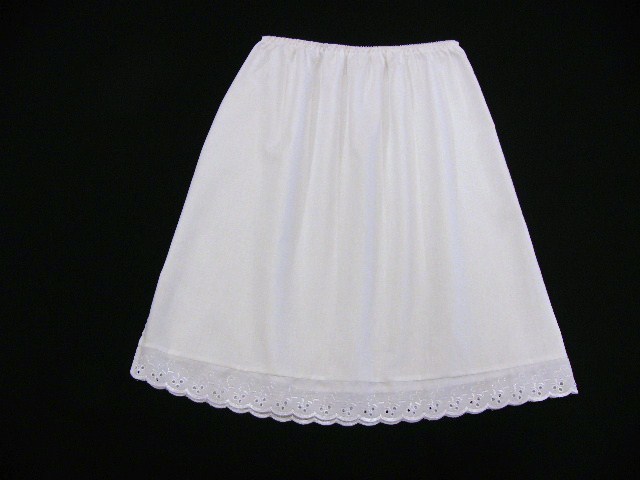 Plus size White Half Slip Petticoat lengths from 23