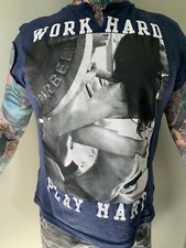 T-shirt modificata GYM - WORK HARD PLAY (grande) allenamento fitness salute