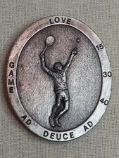 Vintage Bergamot Brass Works Tennis Player Belt Buckle 1977